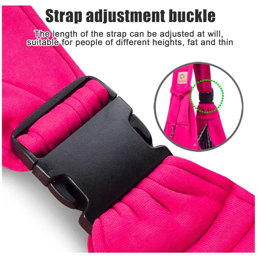Tomkas Small Dog Carrier Sling Hot Pink Adjustable Strap Hands Free Pet Bag